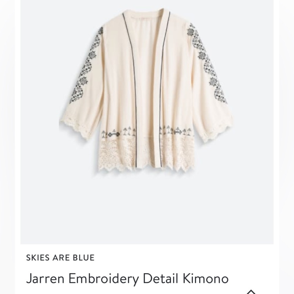 SKIES ARE BLUE Jarren Embroidery Detail Kimono